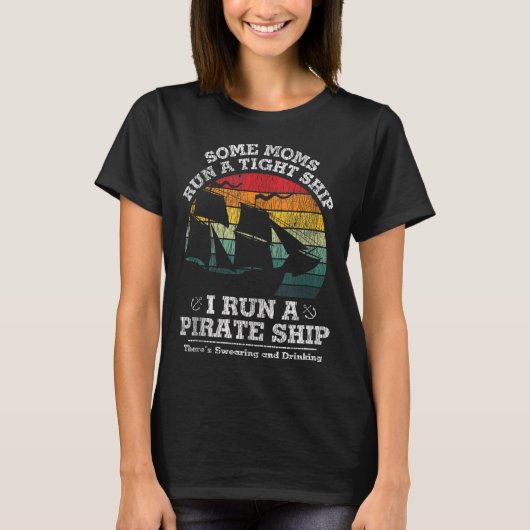 ヴィンテージ走I A Pirate Ship Momパパ家族マッチン Tシャツ (正面)