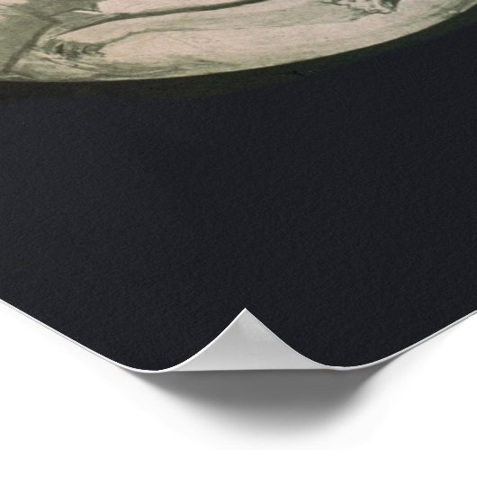 ヴィンテージ超現実的ムーンイラストレーション ポスター (角)