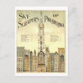 ヴィンテージ超高層ビルのフィラデルフィア葉書 ポストカード (正面)