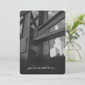 ヴィンテージ超高層ビル建物、退職パーティー 招待状 (スタンド正面)