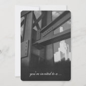 ヴィンテージ超高層ビル建物、退職パーティー 招待状 (正面)