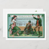 ヴィンテージ踊りアイリッシュカップル付き/音楽 シーズンカード (正面/裏面)