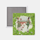 ヴィンテージ踊りアイリッシュカップル マグネット (正面/裏面)