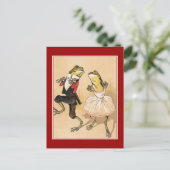 ヴィンテージ踊りカエル ポストカード (スタンド正面)