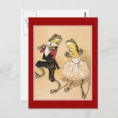 ヴィンテージ踊りカエル ポストカード (正面/裏面)