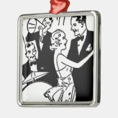 ヴィンテージ踊りカップル メタルオーナメント (左)