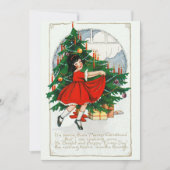 ヴィンテージ踊りガールクリスマスカード シーズンカード (正面)