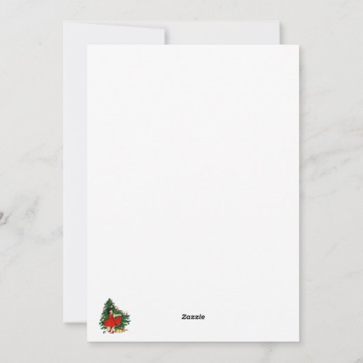 ヴィンテージ踊りガールクリスマスカード シーズンカード (裏面)