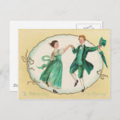 ヴィンテージ踊りセントパトリックのデイカード ポストカード (正面/裏面)