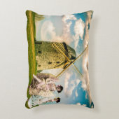 ヴィンテージ踊りフラワーガールズアンドウィンドミル アクセントクッション (正面(垂直))