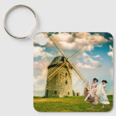 ヴィンテージ踊りフラワーガールズアンドウィンドミル キーホルダー (正面)