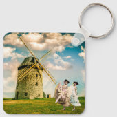 ヴィンテージ踊りフラワーガールズアンドウィンドミル キーホルダー (裏面)