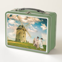 ヴィンテージ踊りフラワーガールズアンドウィンドミル