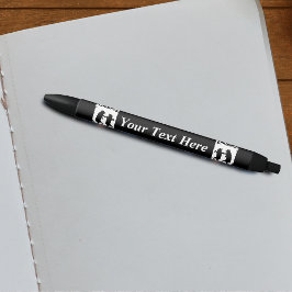 ヴィンテージ踊りベアーブラックシルエットツリーフクロウ 黒ボールペン