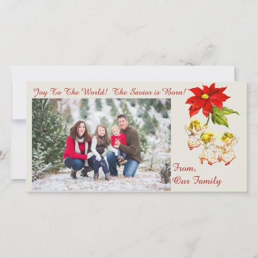 ヴィンテージ踊りベビーエンジェルフォトカード シーズンカード (正面)