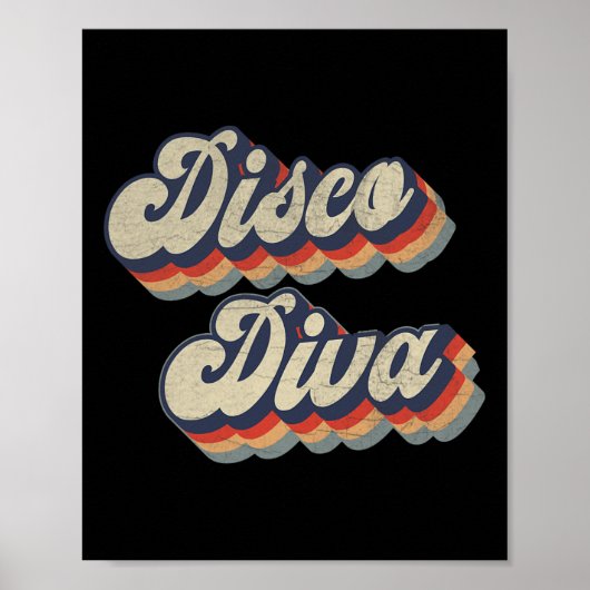 ヴィンテージ踊りレトロ70s 80sパーティーDisco Diva ポスター (正面)