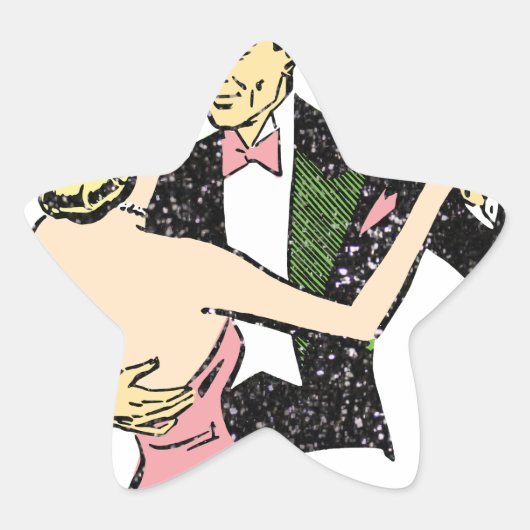 ヴィンテージ踊り対 星シール (正面)