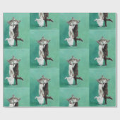 ヴィンテージ踊り猫包み紙 ラッピングペーパー (フラット)