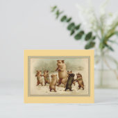 ヴィンテージ踊り豚 ポストカード (スタンド正面)