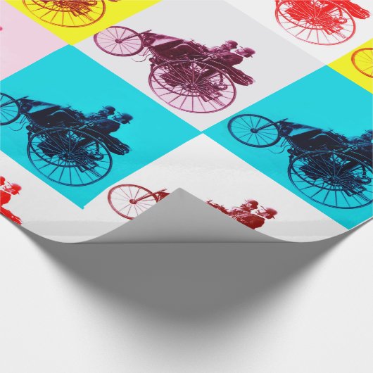 ヴィンテージ車がアートを集ポップ・アートのめる ラッピングペーパー (角)