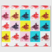 ヴィンテージ車がアートを集ポップ・アートのめる ラッピングペーパー (フラット)