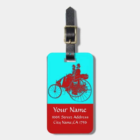 ヴィンテージ車がモノグラムを集める ラゲッジタグ (正面縦)