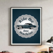 ヴィンテージ車が入ったバッジ型グラフィック。 ポスター