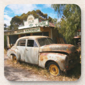 ヴィンテージ車とガレージ、懸命コークコースター コースター (正面)