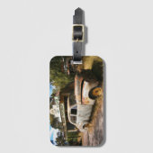 ヴィンテージ車とガレージ、荷物タグ ラゲッジタグ (正面縦)