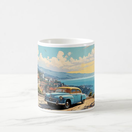 ヴィンテージ車のオイルクラシック塗装 コーヒーマグカップ (中央)