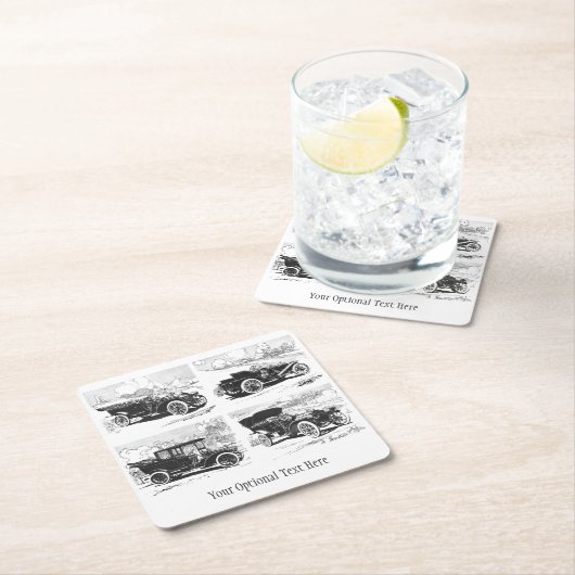 ヴィンテージ車のカスタムのコースター スクエアペーパーコースター (インサイチュ)