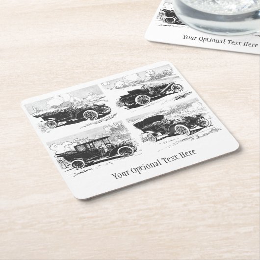 ヴィンテージ車のカスタムのコースター スクエアペーパーコースター (アングル)