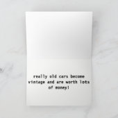 ヴィンテージ車のグリーティングカード。 カード (内部)