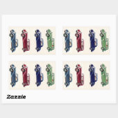 ヴィンテージ車のシール 長方形シール (シート)