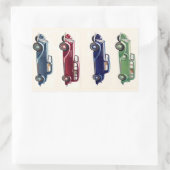 ヴィンテージ車のシール 長方形シール (バッグ)