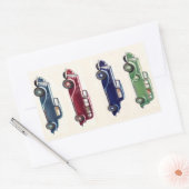 ヴィンテージ車のシール 長方形シール (封筒)