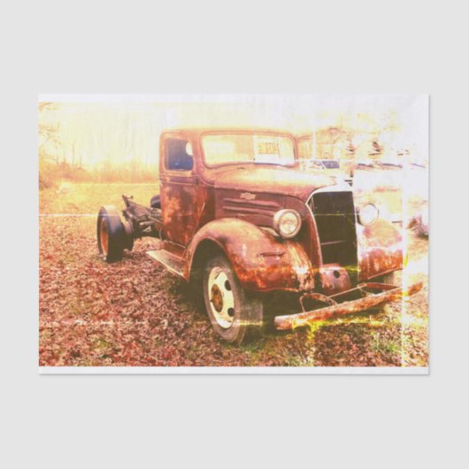 ヴィンテージ車のティッシュデコパージュ3 薄葉紙 (正面)