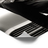 ヴィンテージ車の前にグレザー・パンク・ガール ポスター (角)