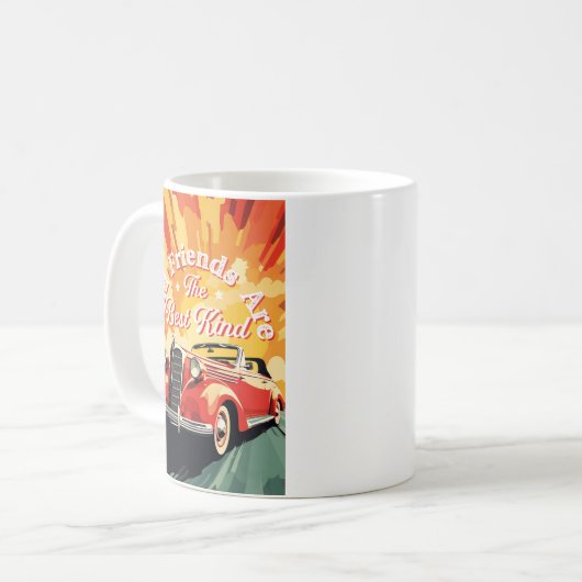 ヴィンテージ車の古い友人は種類最高のである コーヒーマグカップ (正面左)