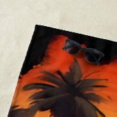 ヴィンテージ車の夕日 – 車を愛する人のためのギフト ビーチタオル (インサイチュ)