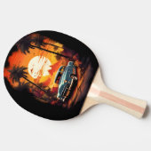 ヴィンテージ車の夕日 – 車を愛する人のためのギフト 卓球ラケット (横)