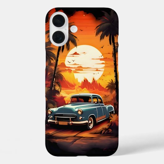 ヴィンテージ車の夕日 – 車を愛する人のためのギフト Case-Mate iPhoneケース (裏面)