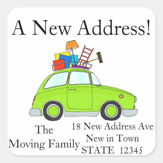 ヴィンテージ車の移動物封筒用シール スクエアシール (正面)