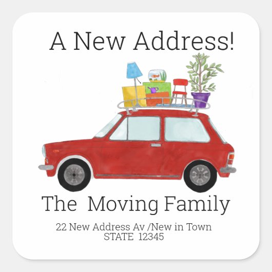 ヴィンテージ車の移動物封筒用シール スクエアシール (正面)