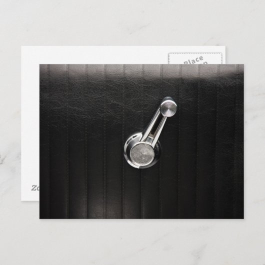 ヴィンテージ車の窓クランク ポストカード (正面/裏面)