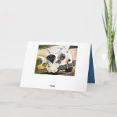 ヴィンテージ車の結婚式のお祝いカード カード (裏面)