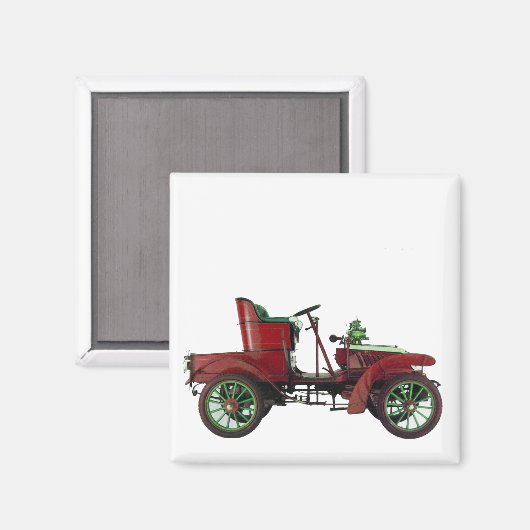 ヴィンテージ車の自動修復車の、白の赤 マグネット (正面/裏面)