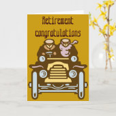 ヴィンテージ車の退職カード カード (黄色い花)