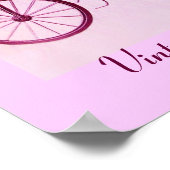 ヴィンテージ車の集まり、紫のピンクの白 ポスター (角)