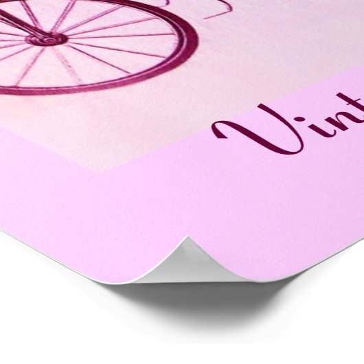 ヴィンテージ車の集まり、紫のピンクの白 ポスター (角)